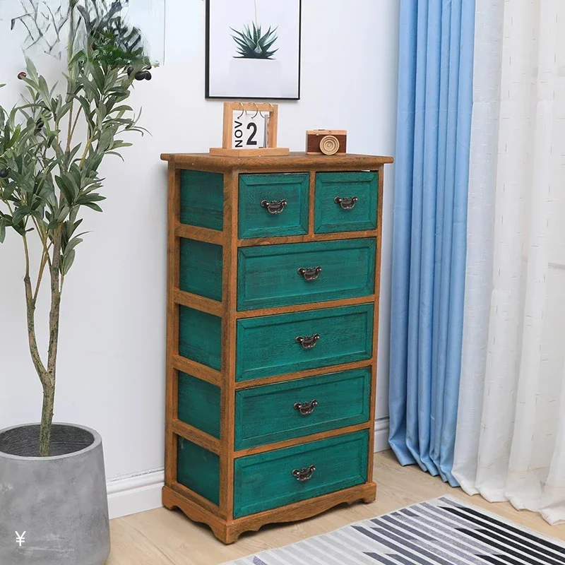 No-Assembly Solid Wood Living Room Cabinets, Versatile Bucket Cabinet, Bedside Wooden Storage Solutions