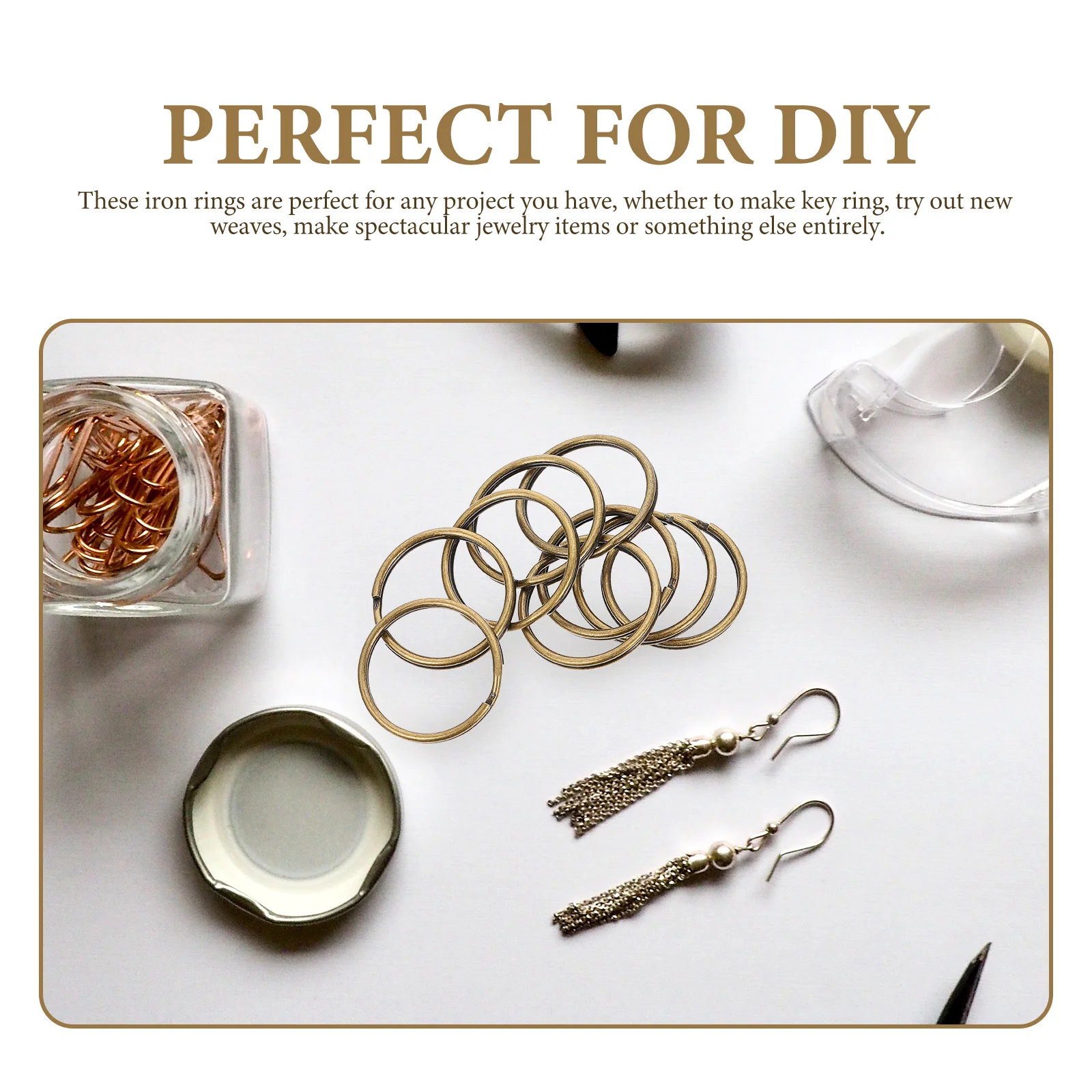 

200pcs Handcrafted Split Rings Retro Style Keyrings Diy Jewelry Making Graduation Gift Key Chain Practical Key Accessory