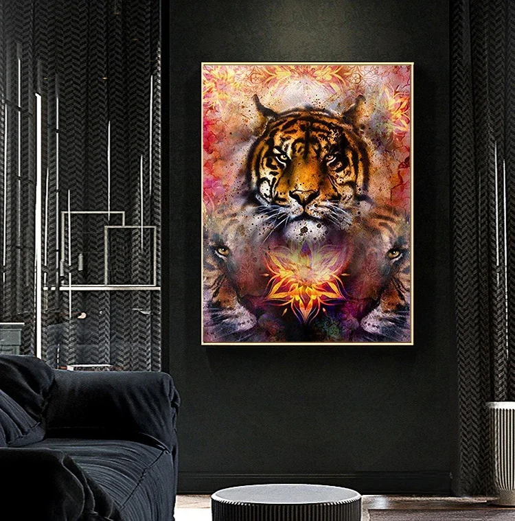 YOUQU Animal Diamond Mosaic Tiger DIY Diamond Painting Lion Large Size Diamond ricamo 5D Cool Handmade Home Decoration