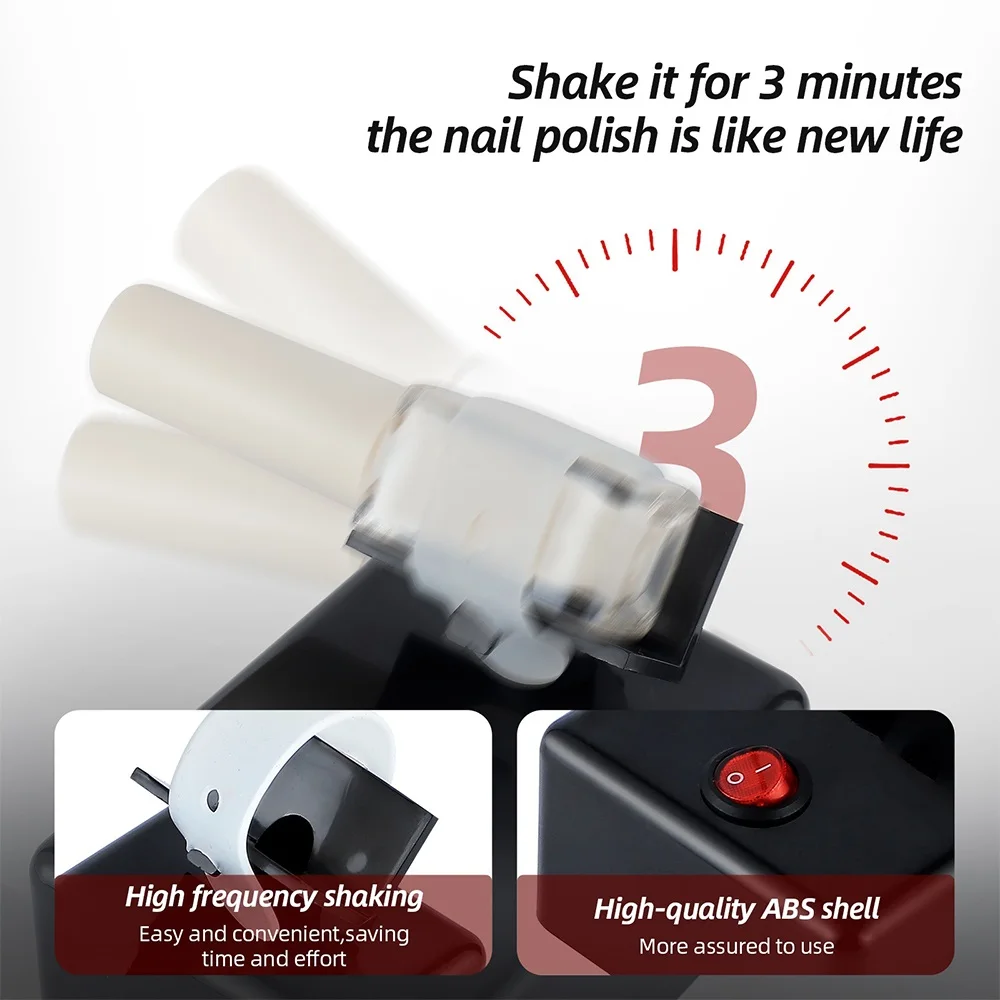 Top Nail Lacquer Shaker High Frequency Shaking Nail Gel Polish Machine 3200RPM Bottle Shaker For Painting Ink Tattoo Pigment