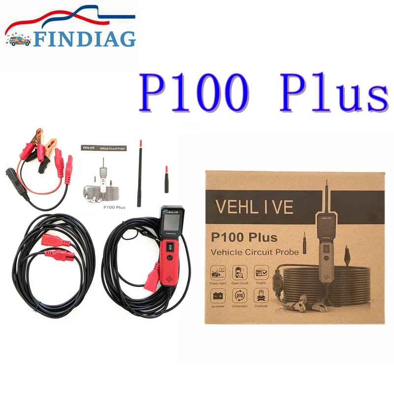 

VEHLIVE P100 PLUS Vehicle Circle Probe Electrical System Automotive Circuit Tester Built-in Flashlight Power Circuit Probe Kit