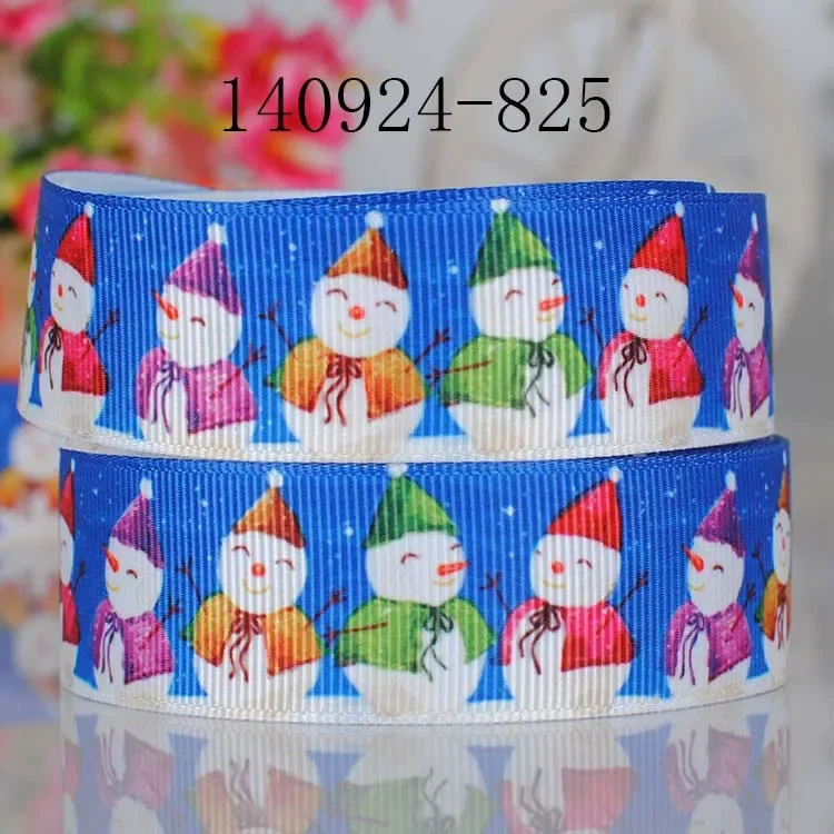 10yards -different Sizes -Christmas Snowman Ribbon Printed Grosgrain Ribbon