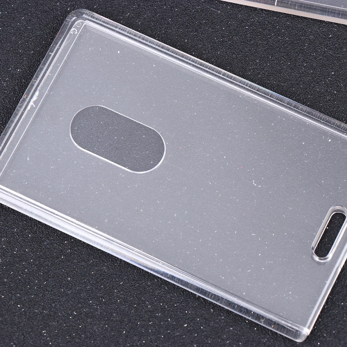 

6pcs Id Card Holder Acrylic Vertical Badge Holder For Business Credit Cards Dustproof Secure Lightweight Name Tag Organizer Case