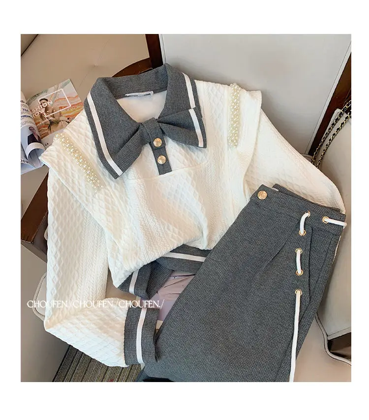 بدلة غير رسمية لربيع 2025 سترة نسائية جديدة على طراز الكلية مكونة من قطعتين