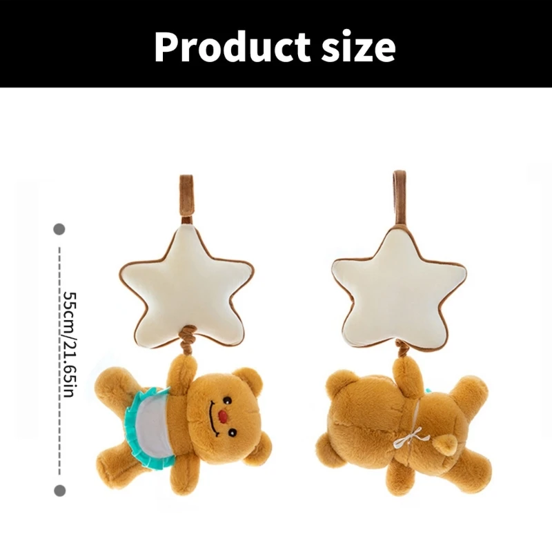 Hanging Rattle Bed Mobile Toy Butter Bear Ornament Stroller Accessory Baby Gymplay Toy Crib Mobile Bed Bells for Newborns