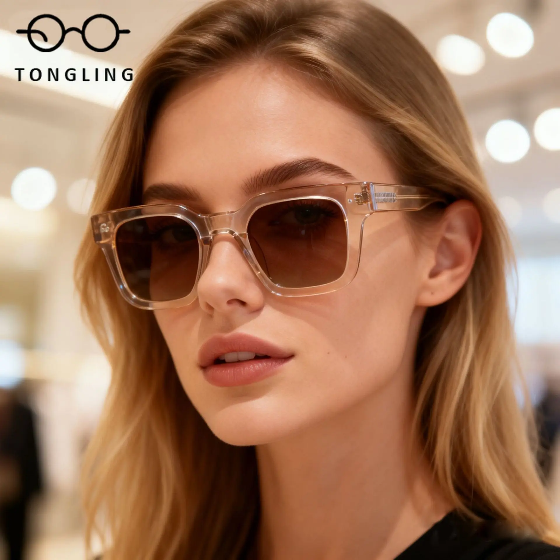 2026 New Sophisticated Man Square-Rimmed Glasses High-End Fashionable Retro Women Handcrafted High-Quality Acetate Sunglasses