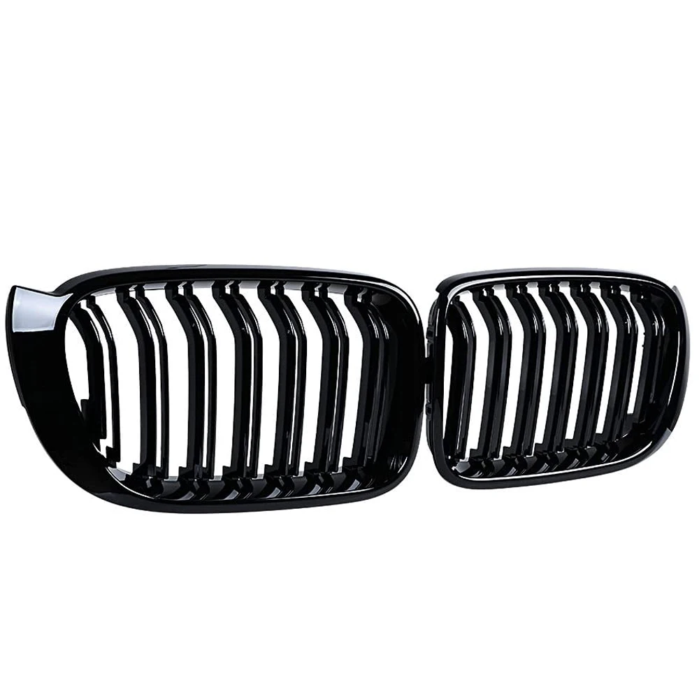 

For BMW X3 X4 F25 F26 2014 2015 2016 2017 M Style Car Front Kidney Grille Dual Line Grill Cover Gloss Black Replacement