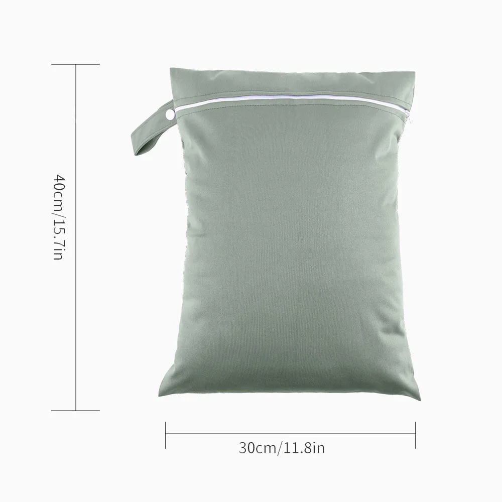 BIAI 2PCS PUL Solid Color Waterproof Wet Bag Resuable Diaper Bag Washable Sanitary Napkin Storage Bag for Swimsuits Wet Clothes image 6