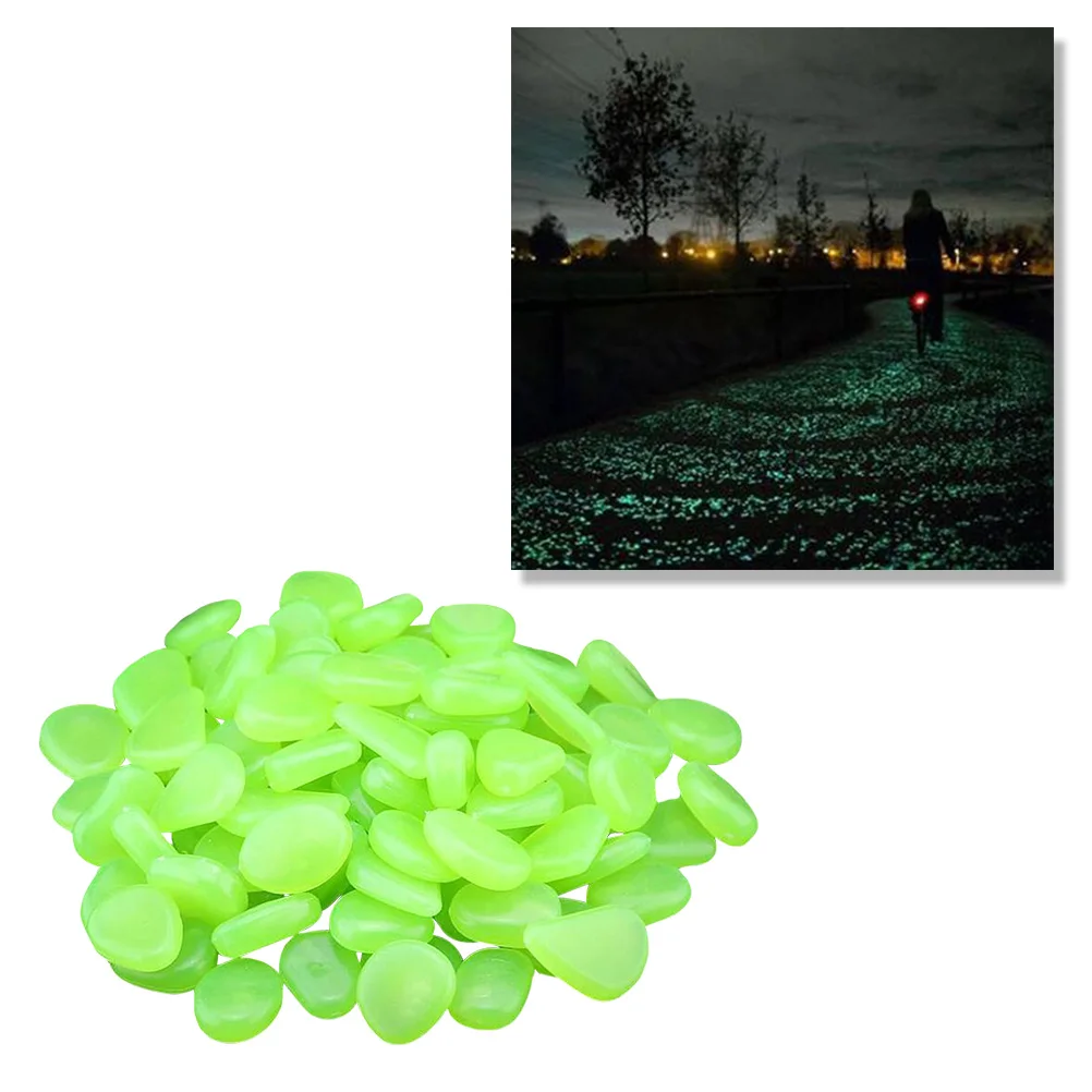 

100 Pcs Glow in the Dark Pebbles Night for Fish Tank Aquarium Garden Decoration Luminous Cobblestone