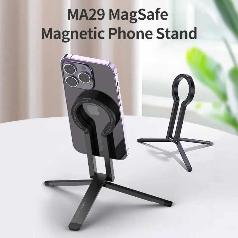 Ulanzi MA29 MagSafe Magnetic Phone Tripod Stand Selfie Stick Smartphone Desktop Holder for iPhone 15 14 13 12 Magnet Stand