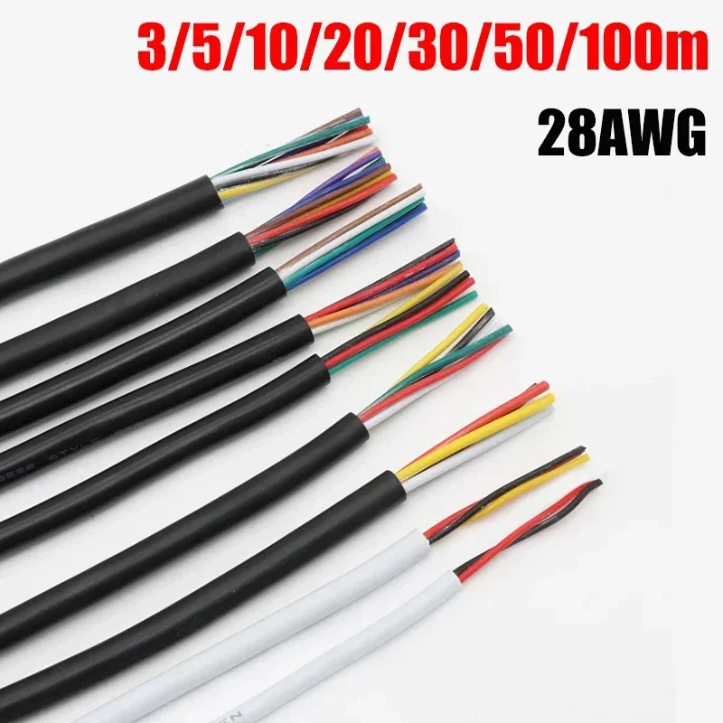 

28 Gauge Electronic Audio Wire 2 3 4 5 6 7 8 9 10 Cores UL2464 Flexible Stranded Electrical Wire For Speakers LED Strip Lights