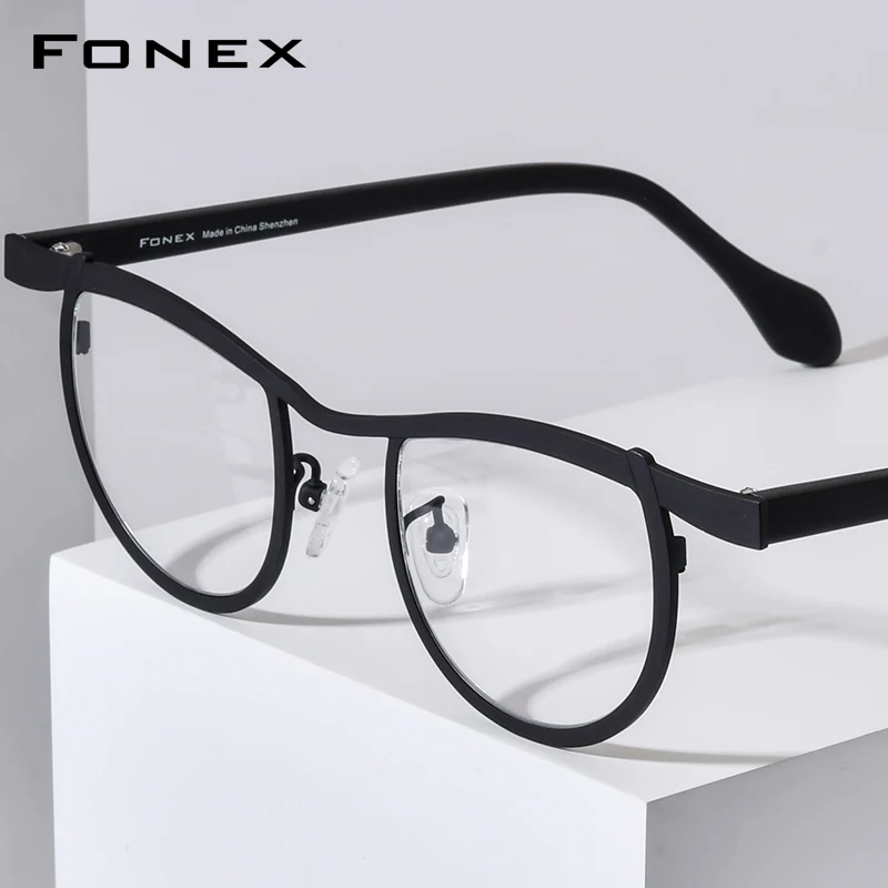 FONEX Acetate Titanium Eyeglasses Frame Men Brand Design Square Glasses Women Spectacles High-Quality Japanese Eyewear 85884
