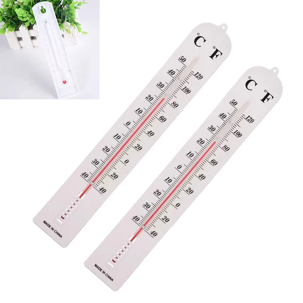 2PCS Thermometer Garden Décor Home Printed Scale -40 To +120°F -40 To +50°C / Black Celsius Fahrenheit Readings