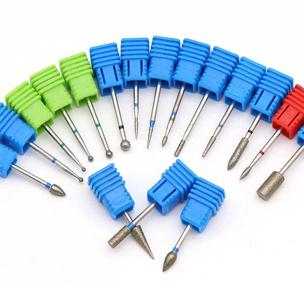 

2pcs/lot Nail Drill Bits Flame Diamond Bit for Nail Drill 3/32'' Manicure Milling Cutter Cuticle Rotary Burr Drill Accessories