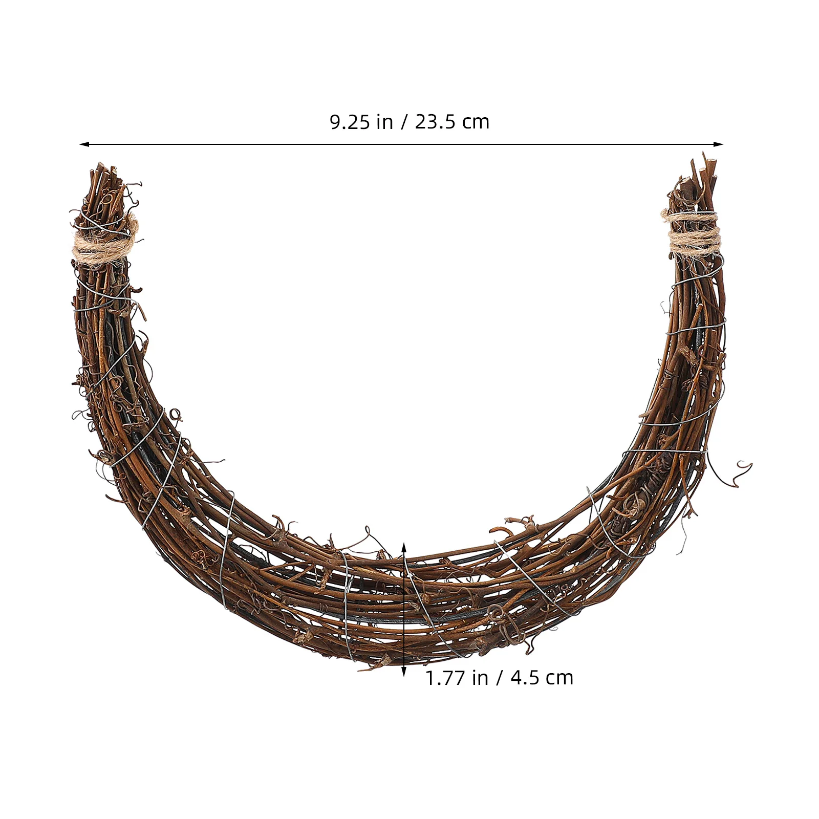 

2Pcs Moon Shape DIY Rattan Wreath Rattan Frame for Rustic Home Decoration Floral Craft Materials Vine Branch Wreath