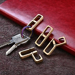 UNique one of a kind stylish unique rectangle hinged Solid brass click Lock snap Clasp link connector EDC Tool Keychain DIY