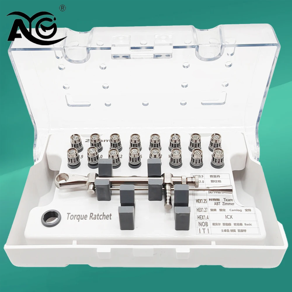 

Dental Universal Implant Torque Screwdrivers Wrench Implant Restoration Tool Kit 10-70Ncm Ratchet Driver Prosthetic Repair Tools