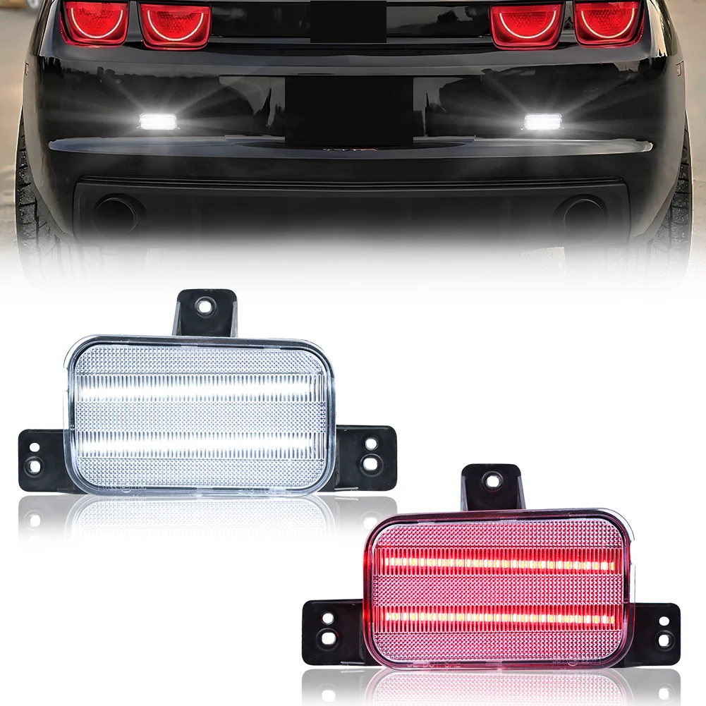 2PCS Rear Bumper Brake Light Tail Light Reflector Light Backup Light Reverse Light LED For 2010 2011 2012 2013 Chevrolet Camaro