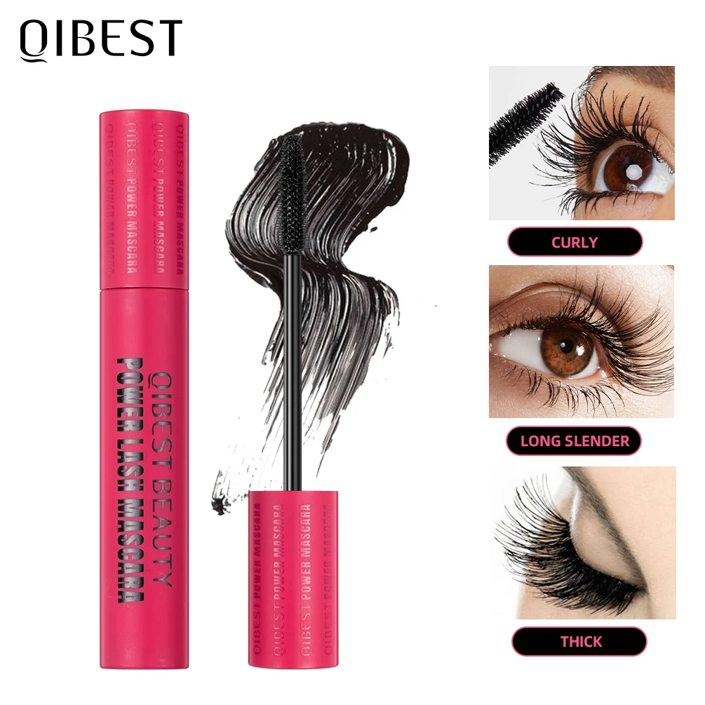 

QIBEST Black Mascara Waterproof Eyelash Mascara Curl Volume Lifting Curling Multiplying Long-Lasting Eyes Makeup For Women