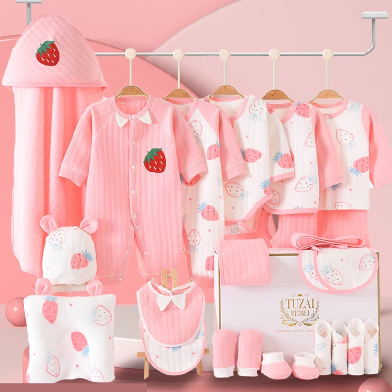 0-6 Months Baby Girl Cotton Clothes Set Cartoon Infant Boy Clothing Suits 24 22 21 Pcs/set Newborn Baby Clothes