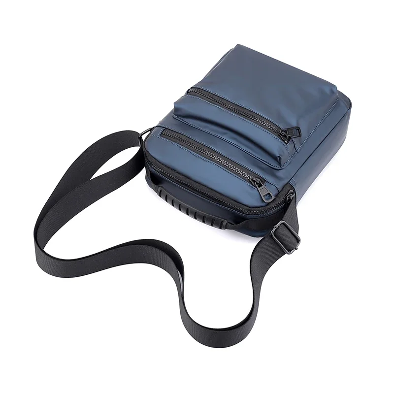 Men's Single Shoulder Bag Casual Oxford Cloth Business Crossbody Street Trend Soft Polyester  Zipper Closure