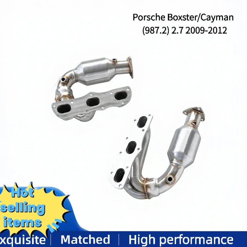 

Головка выпускного коллектора с высоким потоком для Porsche Boxster/Cayman (987.2) 2,7 2009-2012, каталитический нейтрализатор выхлопной трубы, водосточной трубы