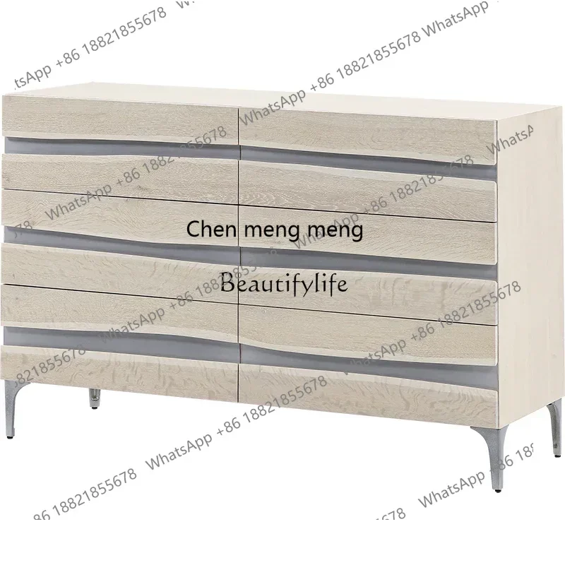 

New Arrivals Solid wood storage chest ash wood Nordic log wind bucket cabinetss 7304