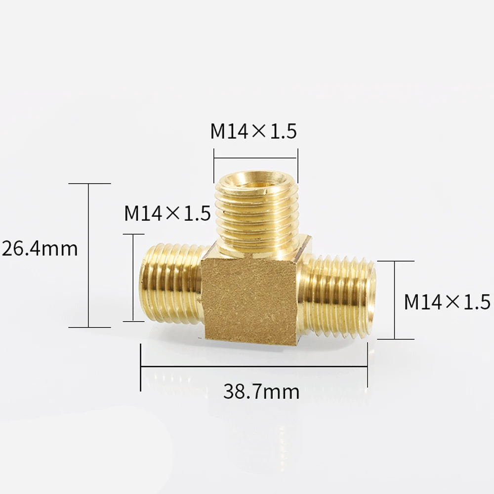 M8/10/12/14/16/18 metrische Stecker Buchse Messing T-Stück 3 Wege Rohr verschraubung Stecker Block Spiltter Wasser Gas Öl