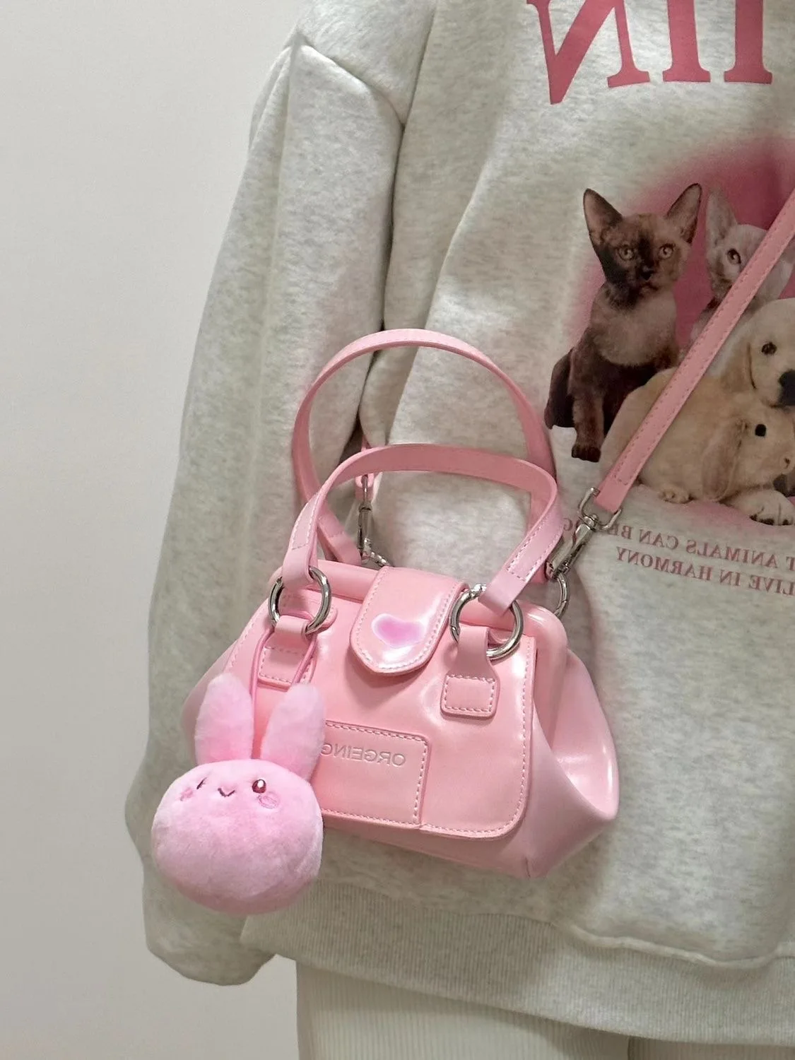 Pink Crossbody Bags for Women Luxury Designer Long Strap Cute Handbag Trend 2023 Vintage Small Shoulder Bag For Girls Summer New