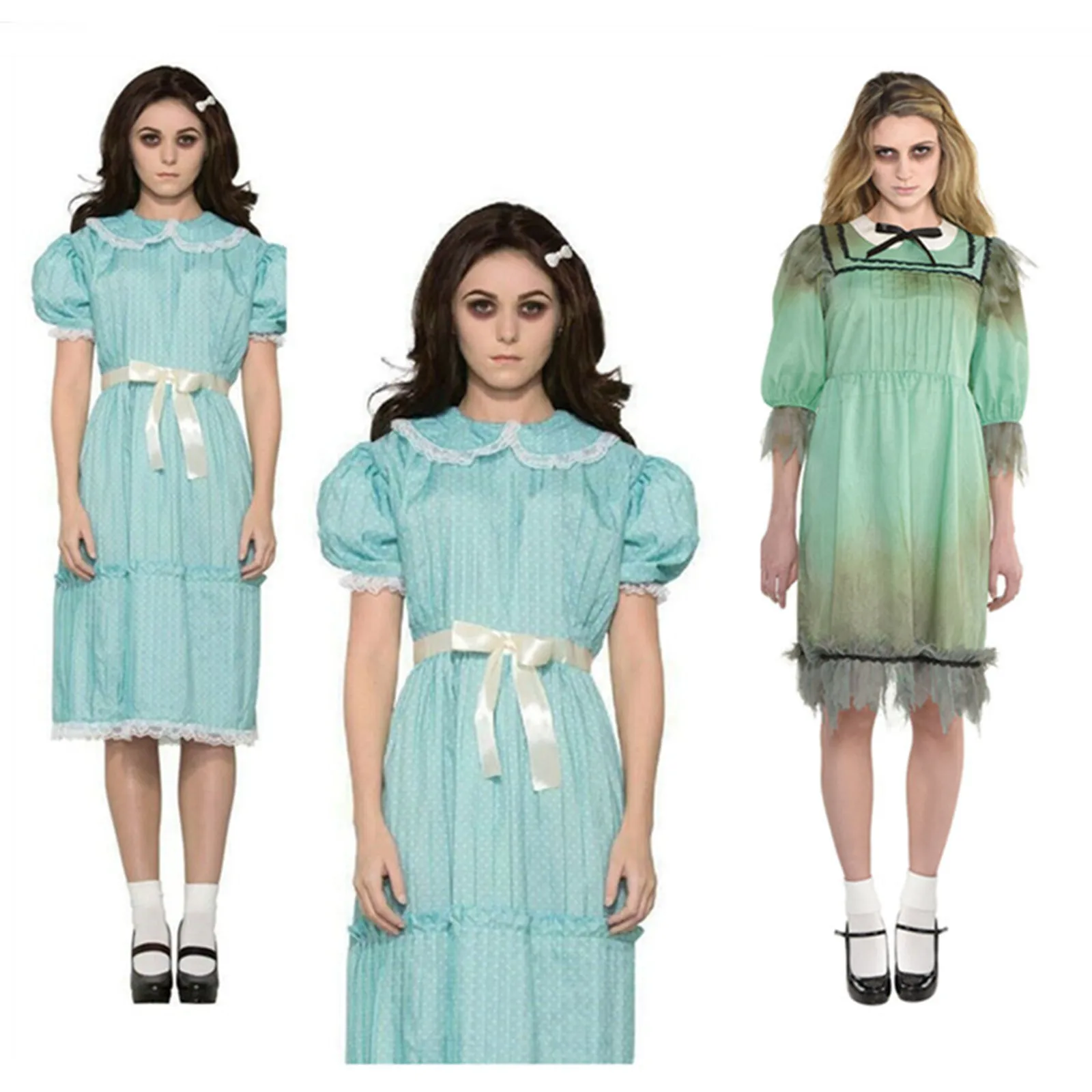 

Movie Girl Shining Twin Dress Cosplay Costume Lisa Louise Summer Doll Collar Short Sleeve Lolita Outfits for Girl Halloween