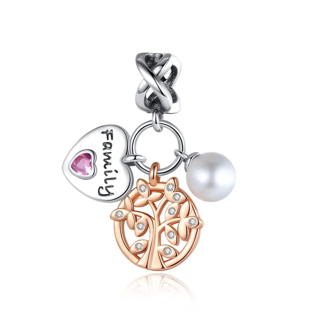 

925 sterling silver love rose golden tree of life boutique fit pandora original bracelet charm beads necklace Diy female jewelry