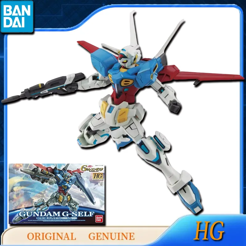 Bandai original genuíno hg 1/144 gundam G-SELF pacote perfeito anime figuras de ação brinquedos para crianças presente montagem modelo ornamentos