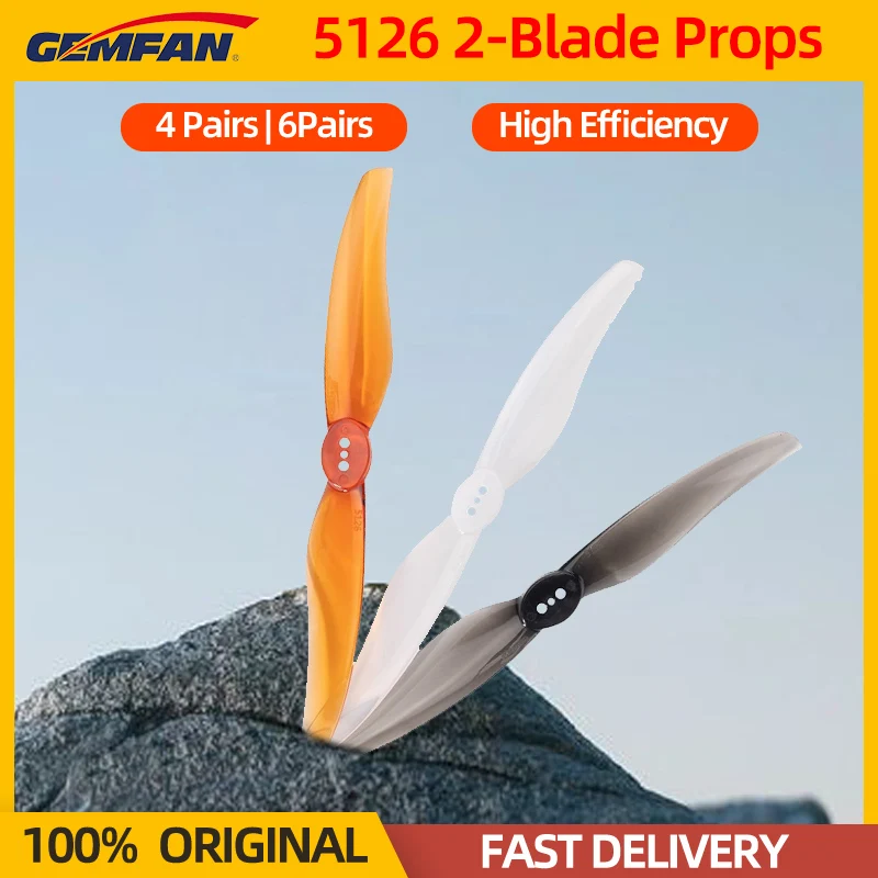 4/6 أزواج Gemfan 5126 المروحة 5 بوصة 2-Blade LR5126 CW/CCW الدعائم ل 2004 2203 موتور RC FPV حرة كوادكوبتر سباق بدون طيار #1