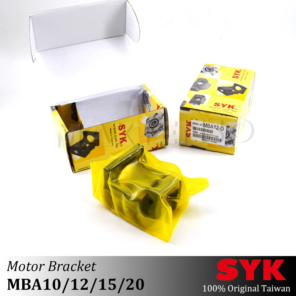 SYK MBA قسط موتور قوس الكرة المسمار المحرك الإسكان MBA10 MBA12 MBA15 MBA20 ل NEMA23 NEMA34 محرك متدرج تحمل مقعد