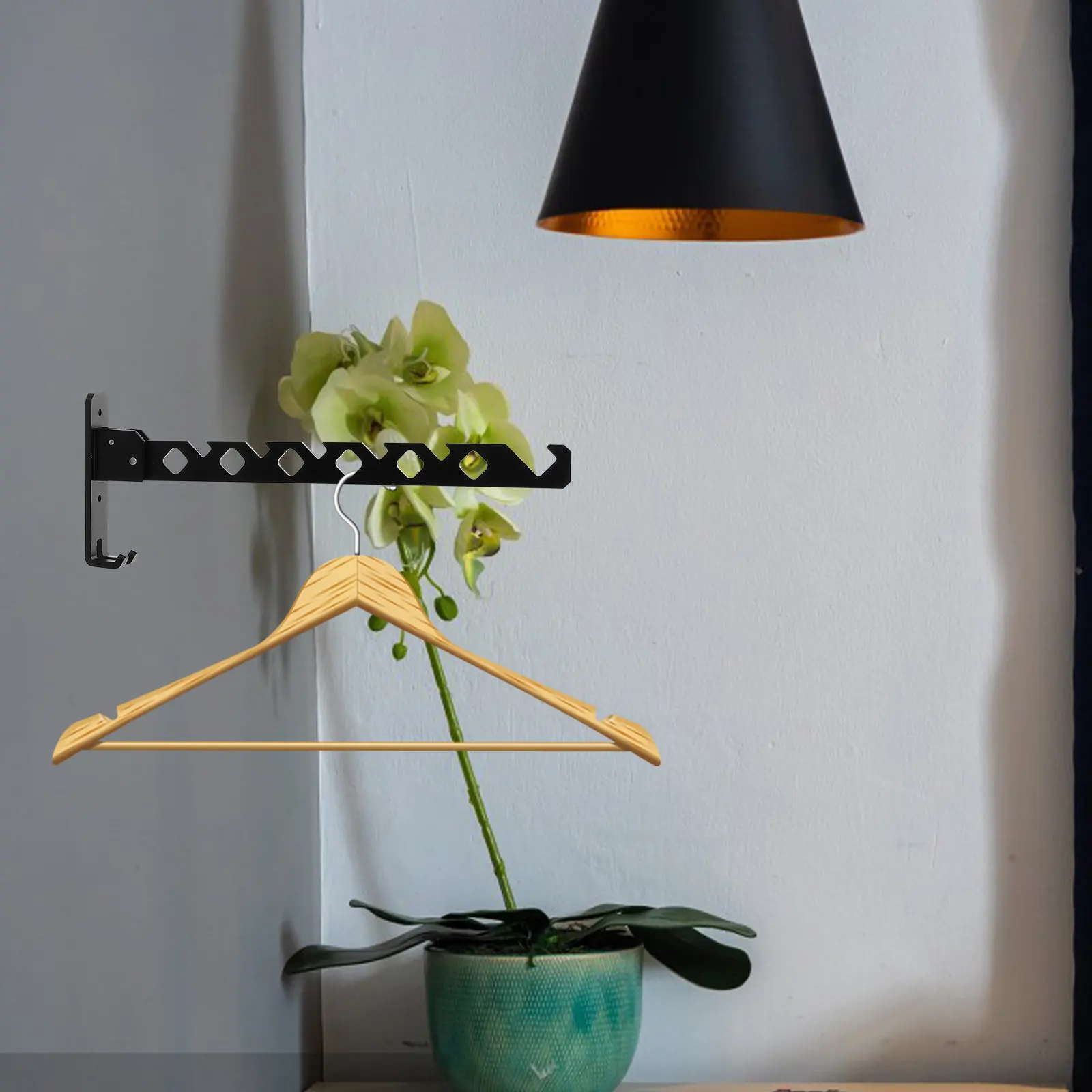 

Складная настенная металлическая сушилка для одежды, держатель для одежды, экономия места, прочная, простая установка, для домашнего использования