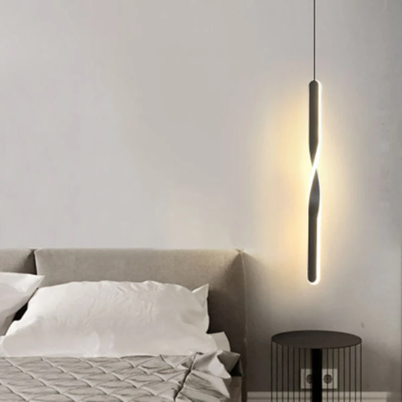 

Modern Balck Ceiling Pendant Light Nordic Hanging Lamps for Bedside Living Dining Room Pendant Lamp AC 90-260V Indoor Lighting