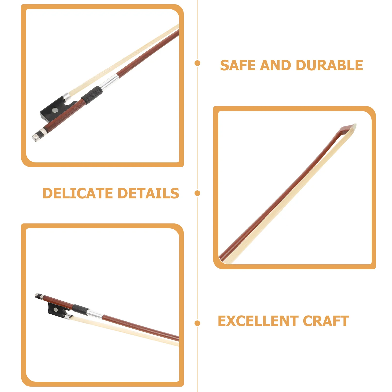 

High Quality Professional Violin Bow Wooden Premium Replacement Balanced Violin Instrument Bow for Practice and