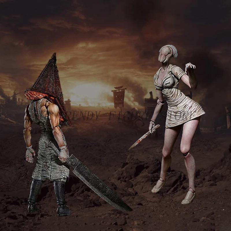 

15 см аниме Figma Silent Hill 061 безликая медсестра 055 треугольная голова фигурка подвижная коллекция модель украшения игрушки подарок