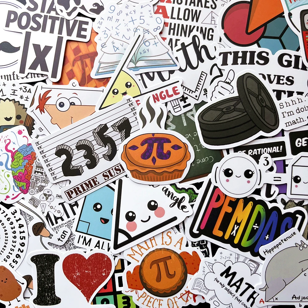 10/50PCS Mathematical Formula Graffiti Stickers DIY Skateboard Laptop Helmet Phone Luggage Car Cartoon Decal Kid Math Sticker