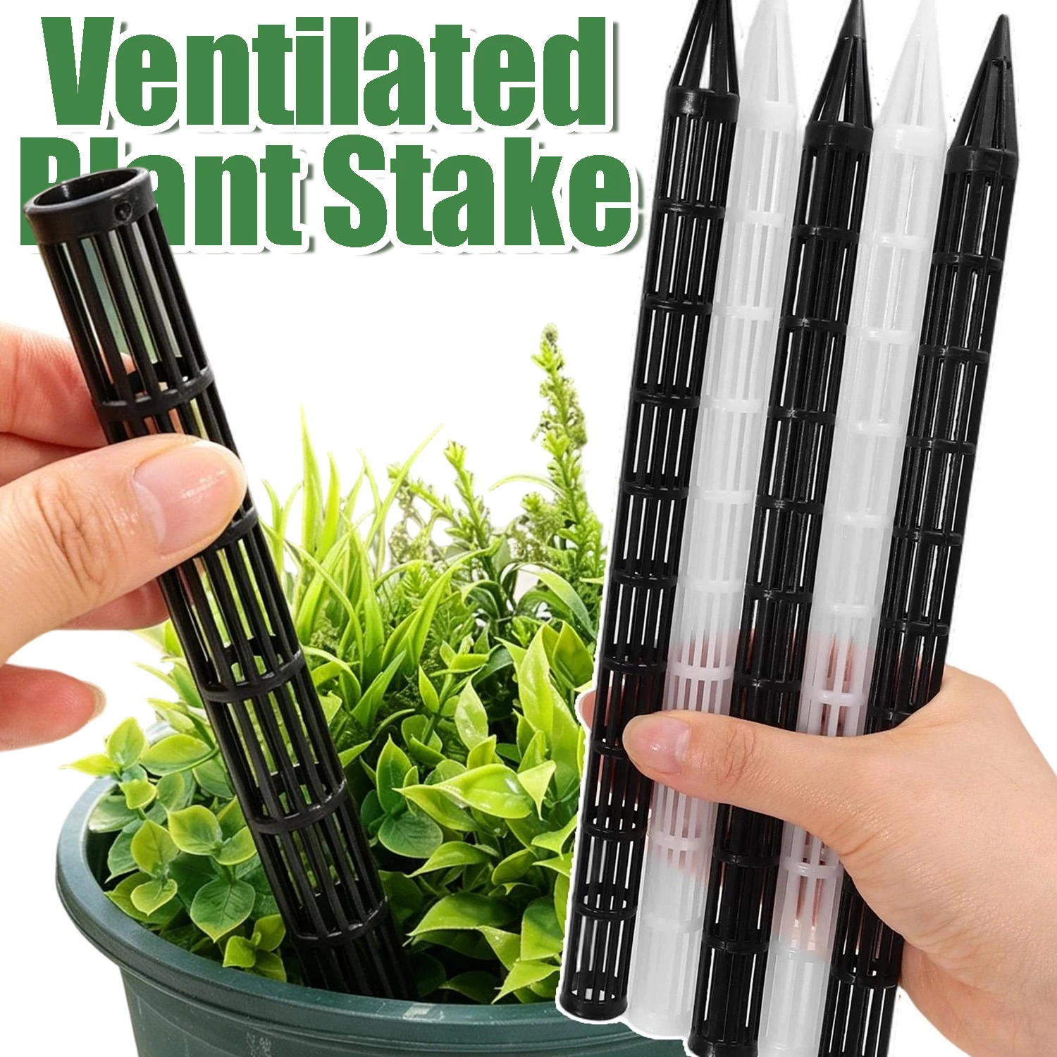 10/50pcs Ventilation Stake Root Rot Prevention Potting Fertilizer Tubes Breathable Flower Bonsai Plants Root Soil Breathing Aid