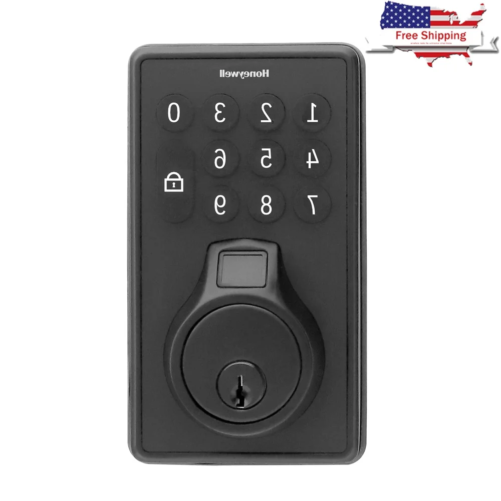 

Electronic Biometric Deadbolt Lock Keyless Fingerprint Entry Touchpad Soft Keypad 50 User Codes Emergency Key Bump Protection