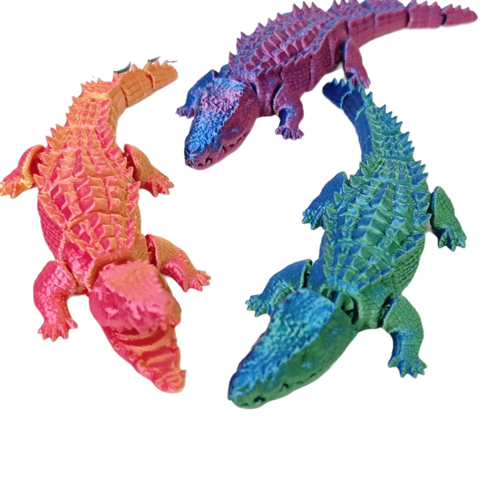 3D printed integrated skeleton crocodile, joints are fully movable and shapeable, desktop & bedroom decorations, toys, home decoration, desktop accessories