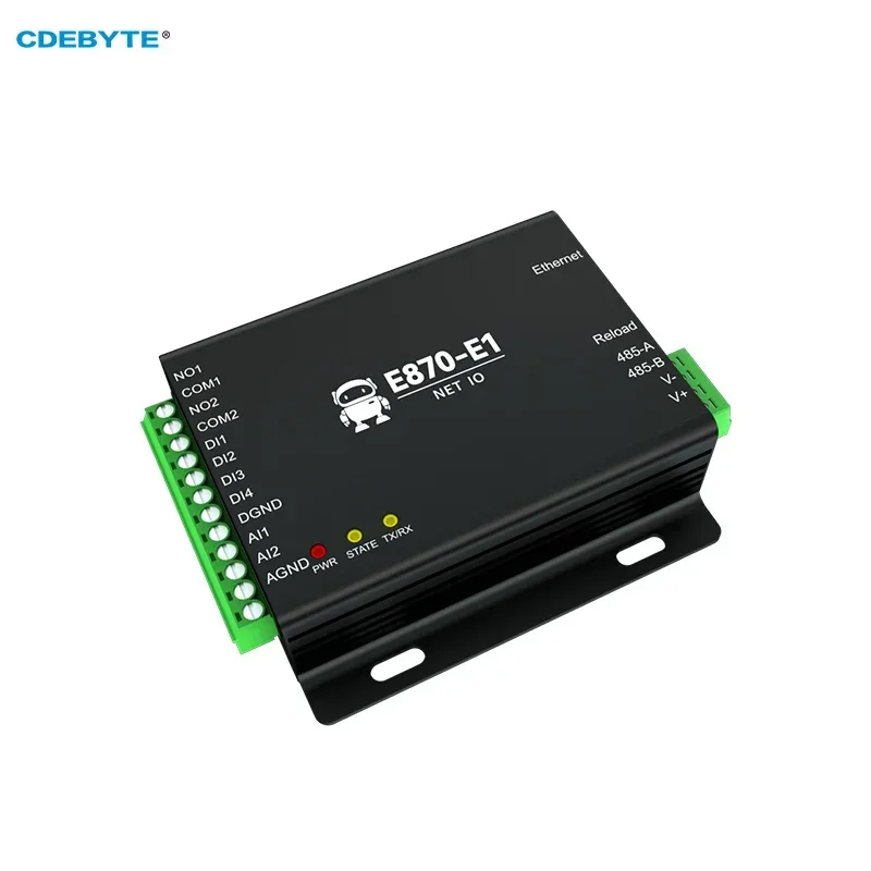 Edge Acquisition Gateway IO Controller Ethernet RS485 4DI+2DO+2AI CDEBYTE E870-E1 TCP/UDP/MQTT Protocol Modbus DC 8~28V