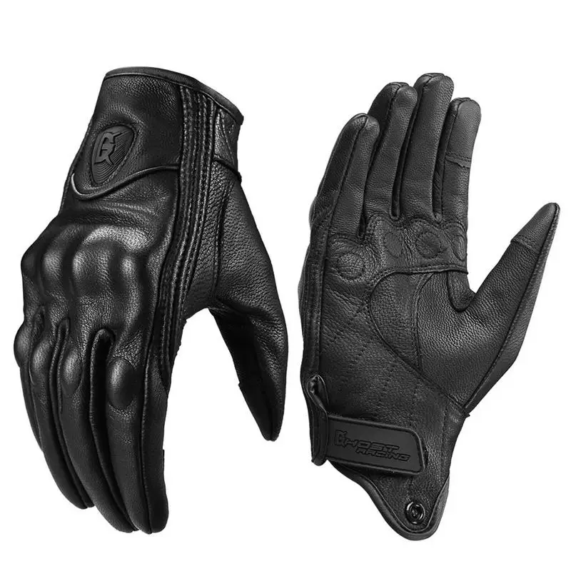 

Sheepskin Leather Motorcycle Gloves Vintage Sheepskin Leather Motorcycle Gloves Four Seasons Protective Gloves For Motorcross