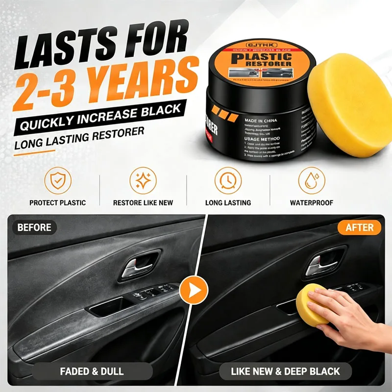 Car Plastic Restorer Back To Black Gloss Auto Interior Leather & Panel Renewal Wax Coating Agent Auto Polish And Repair Coating