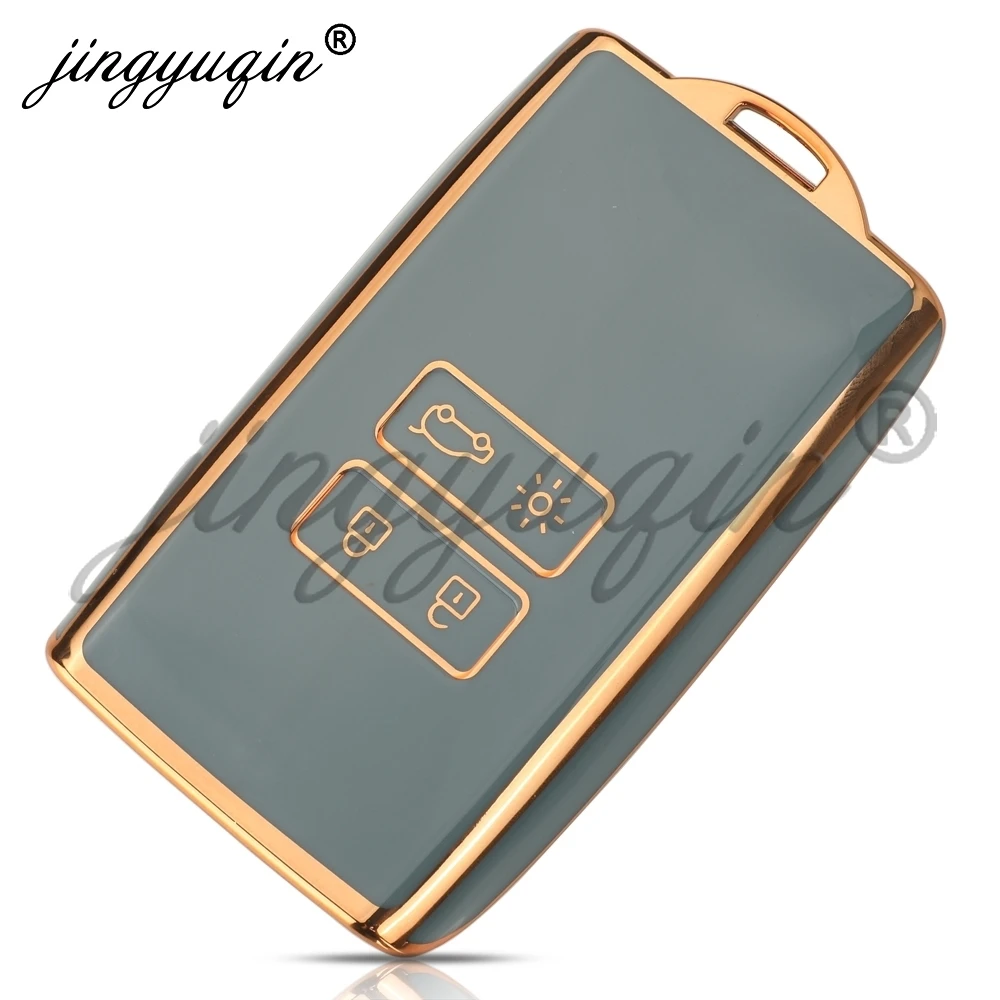 jingyuqin TPU Car Card Key Case Cover Fob For Renault Espace 5 Kadjar Koleos Captur Megane 4 Talisman Arkana Dacia Sandero