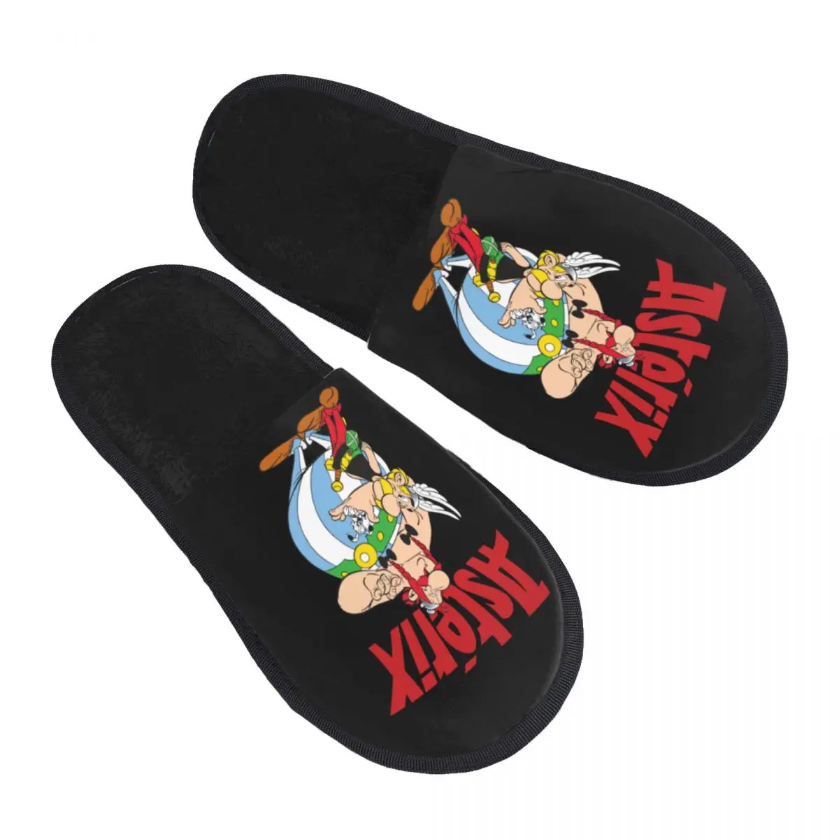 Custom Asterix And Obelix With Idefix Soft Memory Foam House Slippers Women Manga Comfy Warm Anti-Skid Slipper