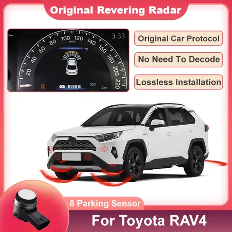 차량 보조 보조 레이더 버저 시스템, 오리지널 센서, 후방 전방 범퍼, 도요타 RAV4 2020-2024
