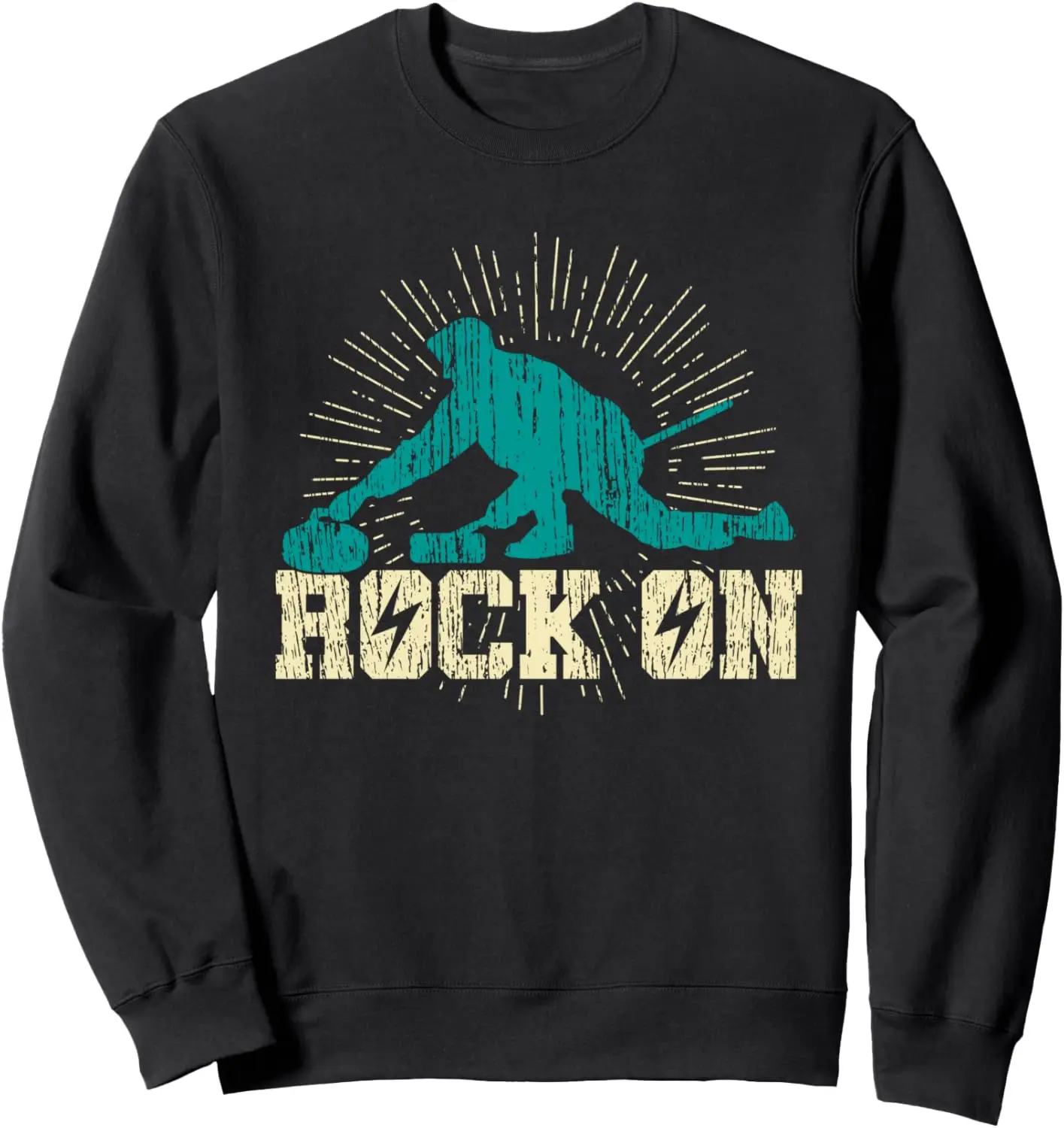 Curling Vintage - Rock On Funny Winter Sports Fan Gift Sweatshirt