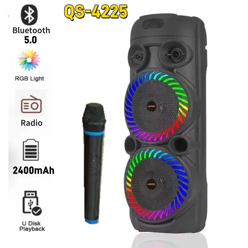 Новинка, двойная восьмерка, 2000 Вт, пиковое значение, большая мощность, многофункциональный Bluetooth-динамик для караоке с дистанционным управлением/микрофоном, Kimiso дюймовый рупорный громкоговоритель